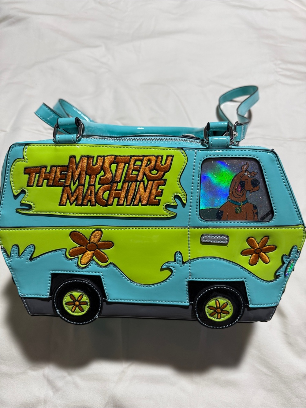 Dolls Kill The Mystery Machine Scooby Doo Mini Bag in Aqua & Lime